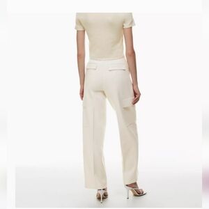 Aritzia White Wide Leg Pants for Casual Wear